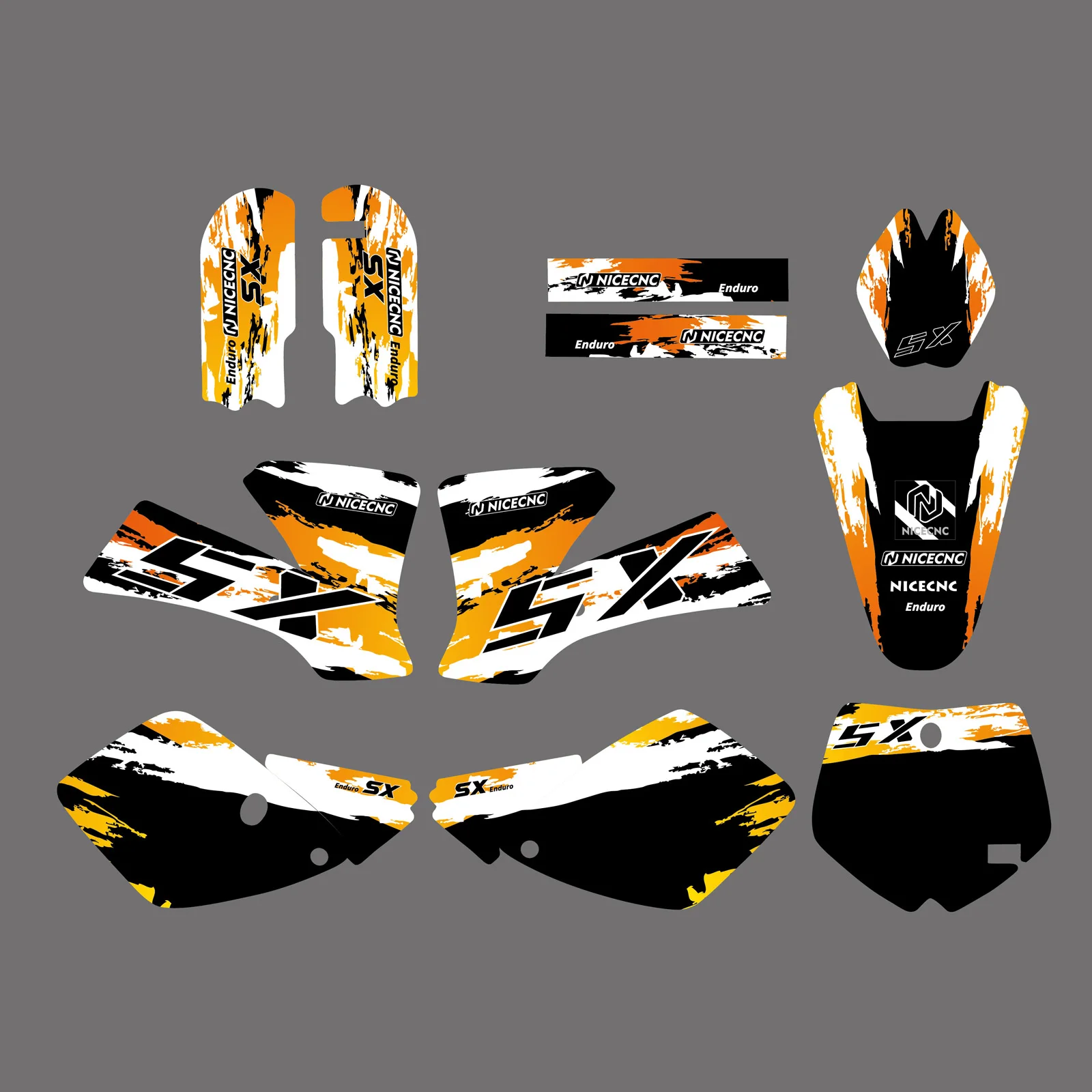

NICECNC Motocross Graphics Background Decals Sticker Kit For KTM SX65 SX 65 2002-2008 2003 2004 2005 2006 2007 Customize