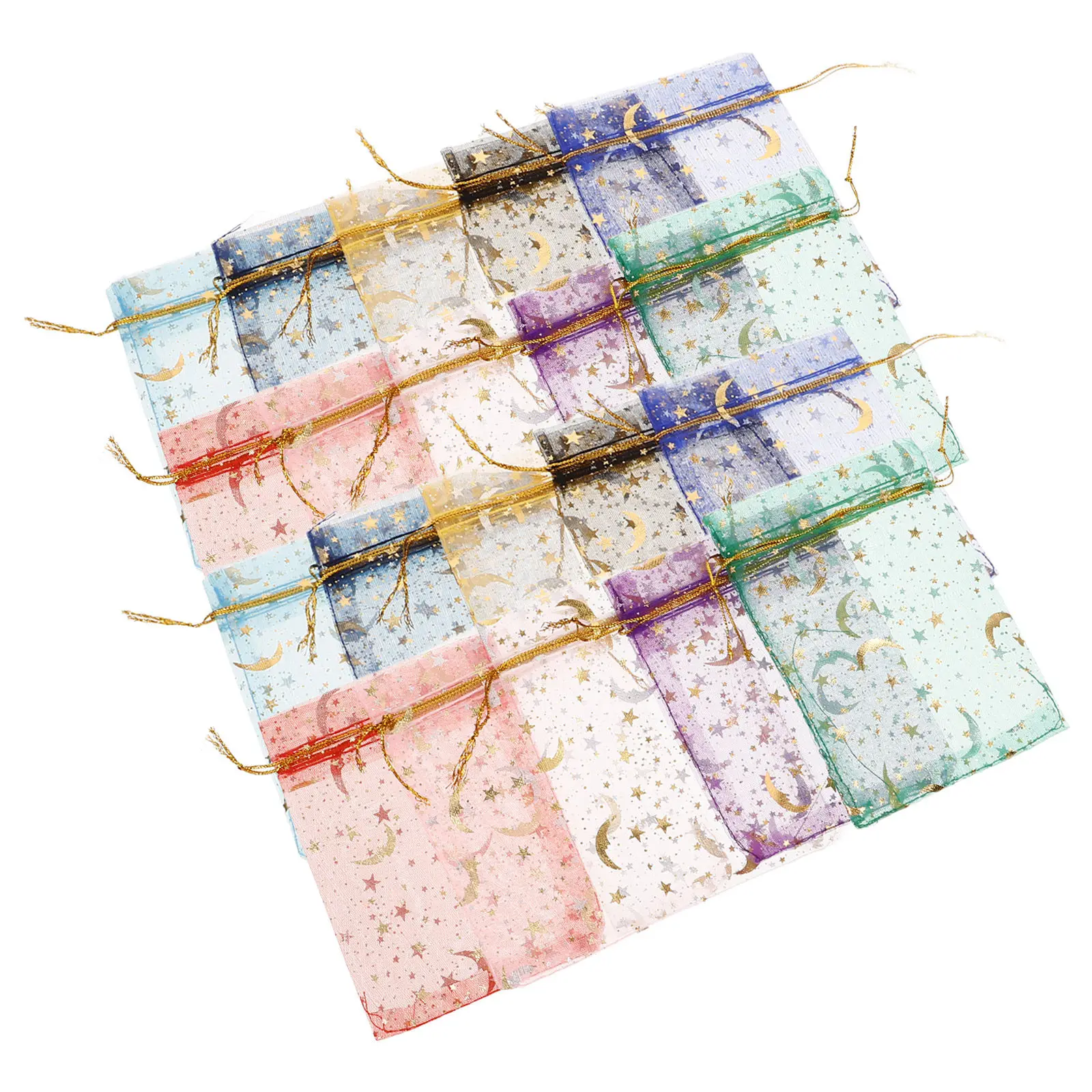 50Pcs Jewelry Pouches Sheer Drawstring Small Mesh Gift Bags Favor Bags for Wedding Party Candy Storage Jewelry Packaging