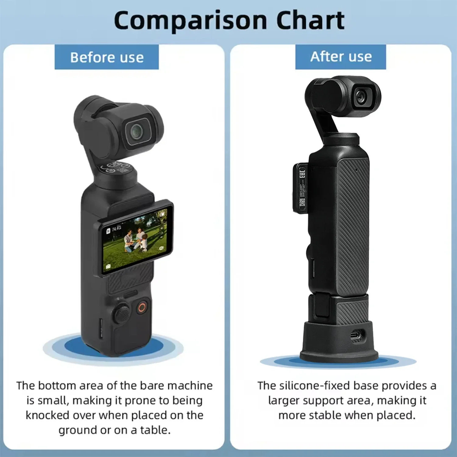 Für DJI OSMO Tasche 3 Silikon Basis Desktop Ständer Halter Gehärtetem Glas Screen Protector Unterstützung Lade Feste Dock Für Pocket 3