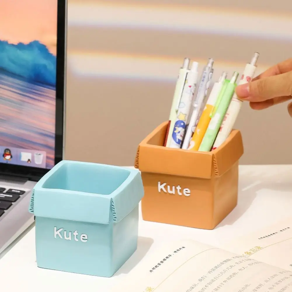 

Lovely Office Organizer Pencil Holders Stationery Simplicity Storage Box Resin Flowerpot Pen Container Office