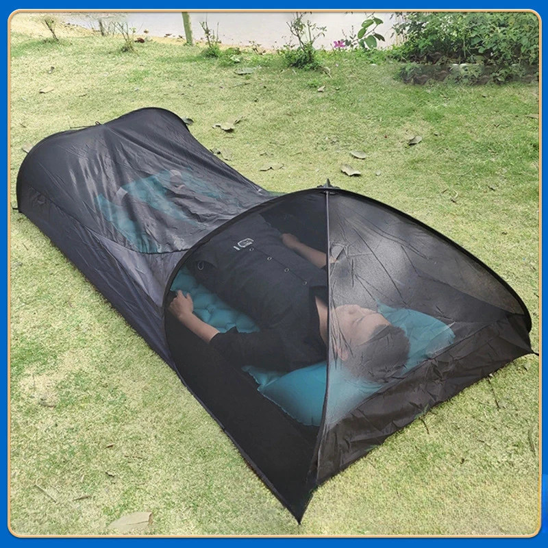 Single Person Black Mosquito and Sun Protection, Portable and Quick To Open Camping Mosquito Nets and Tents