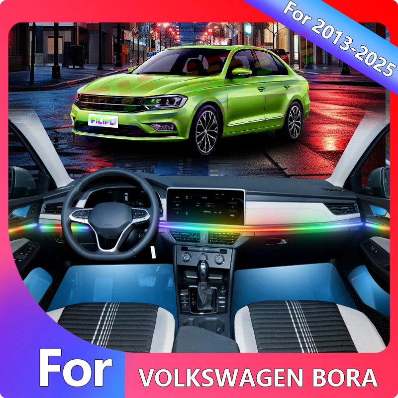 

FILIPLI For 2020 For The Volkswagen Bora Ambient Light Car Gadget Decorations Accessories 64 Color Car Decoration Led App Remote