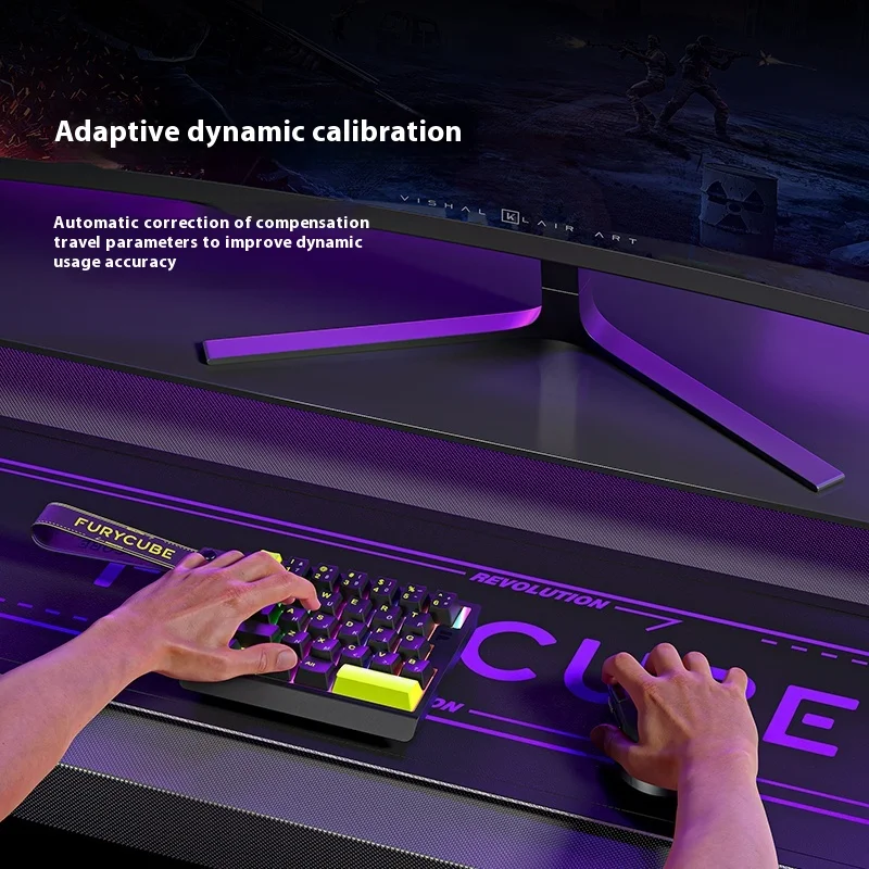 FURYCUBE M30HE Gaming-Tastatur, geteilte Mini-Tastatur, Hall-Effekt-Schalter, 0,1 ms Latenz, 0,01 mm RT-Genauigkeit, unterstützt DKS MT-Web-Treiber
