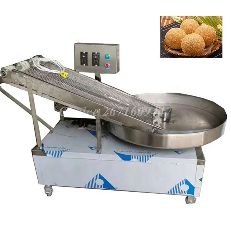 

Automatic Rice Ball Nuts Sugar Coating Machine Flour Powder Sprinkling Machine Chicken Pork Chop Bread Crumbs Cover Machine