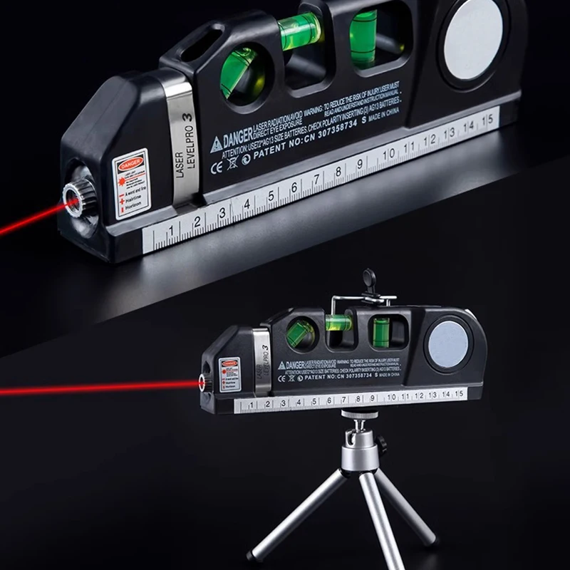 

Multipurpose Laser Level Kit Easy to Use Laser Level Line Tool Standard Cross Line Lase 8 Feet Measure Tape Ruler
