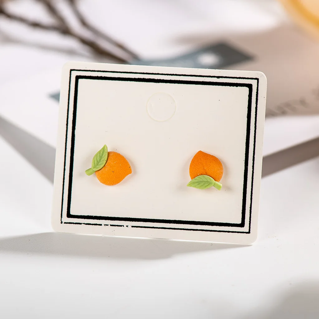 Small And Exquisite Colorful  Fruit Peach Ceramic Earrings Hand Painted  Gothique Accessories Jewellery Aretes De Mujer #XN342