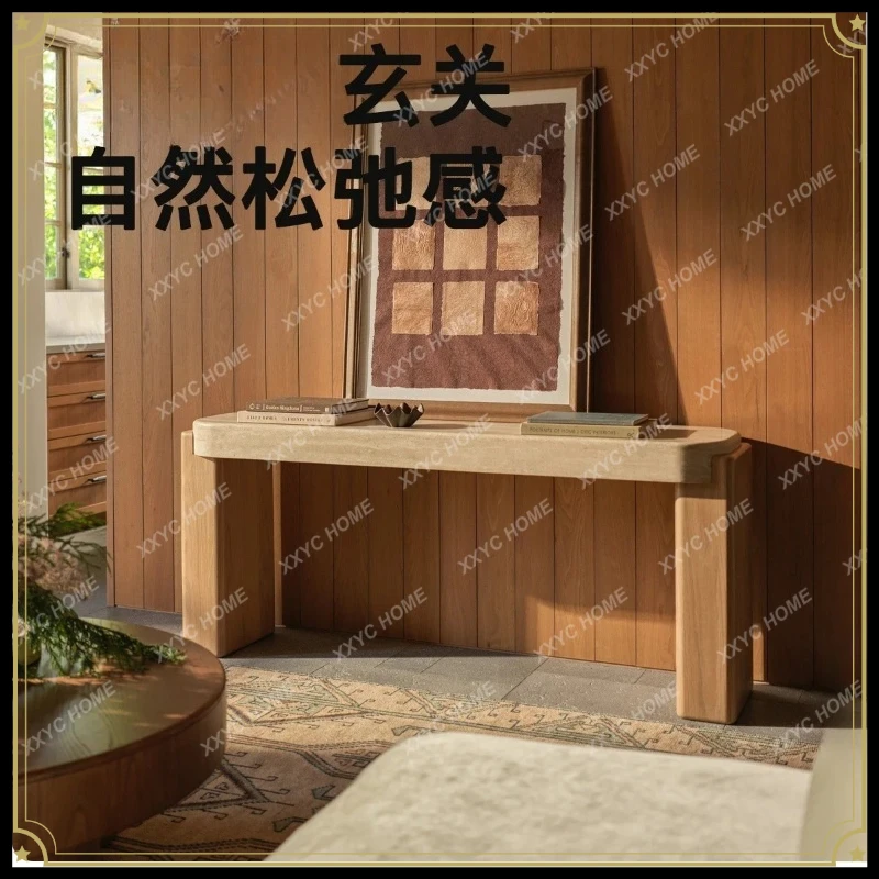 X-S  Travertine Entrance Platform Living Room Light Luxury Entrance Platform Strip Case Landing Home Household Shelf HG