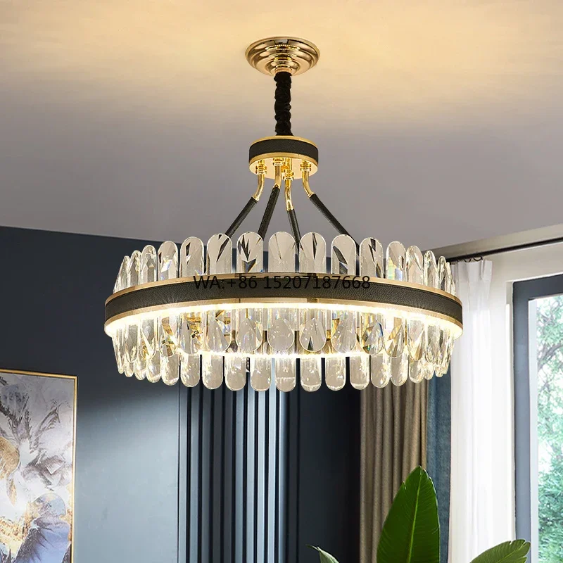 European Vintage Iron Glass Gold Ring  for Kitchen and  Room Remote Control Decorative Lighting