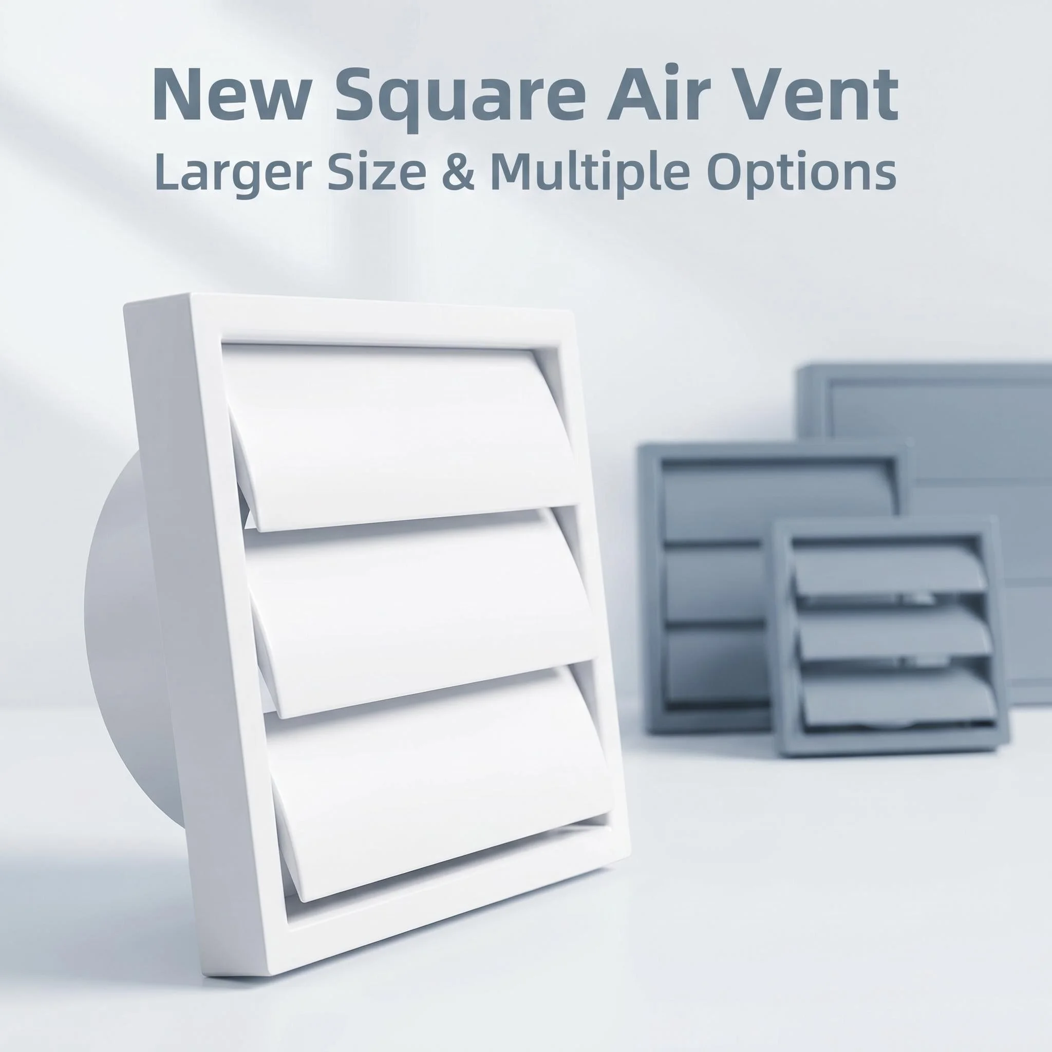 Gravity Wall Vent Grille w/Round Rear Joint Curved Front Flap Anti-Backdraft Louvers HVAC Indoor Outdoor Wall Air Vent Cap