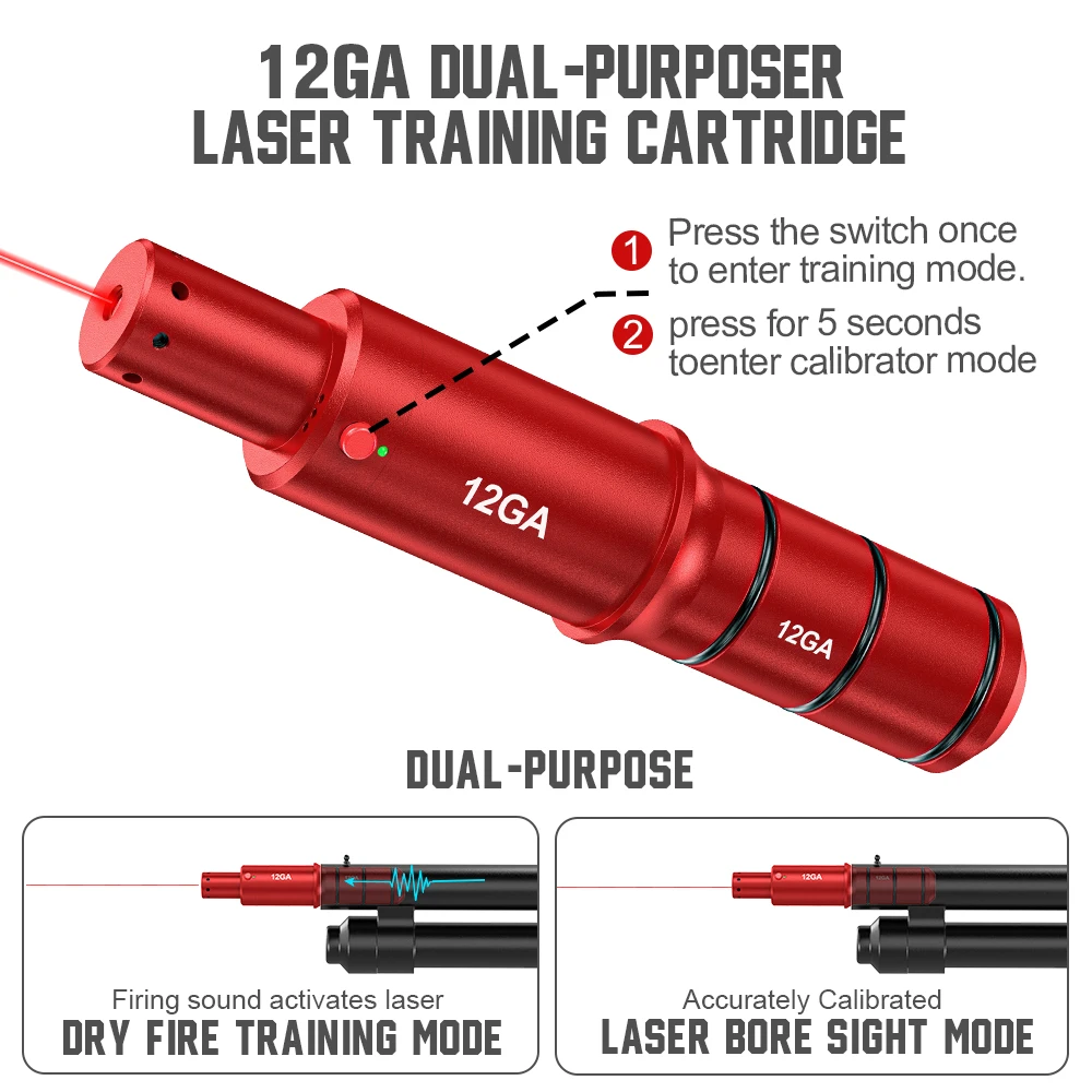 12GA dual-purpose magnetic suction laser training bullet, red dot laser training bullet, dry powder laser training bullet