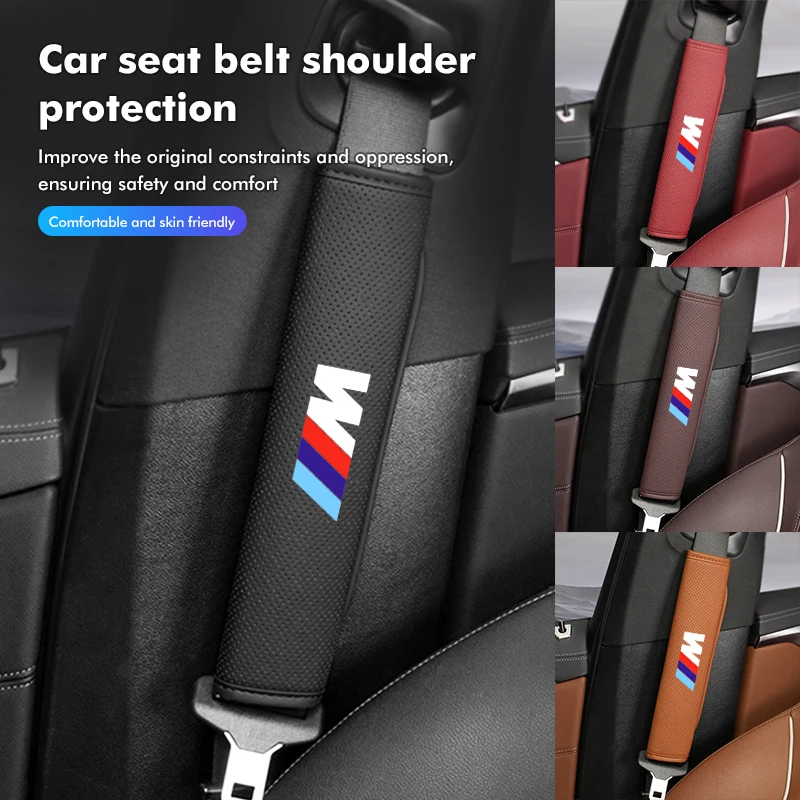 Car Perforated Seat Safety Belt Shoulder Strap Protection Pad For BMW X1 X2 X3 X4 X5 X6 X7 G20 G30 6GT E46 E90 E60 F10 E39