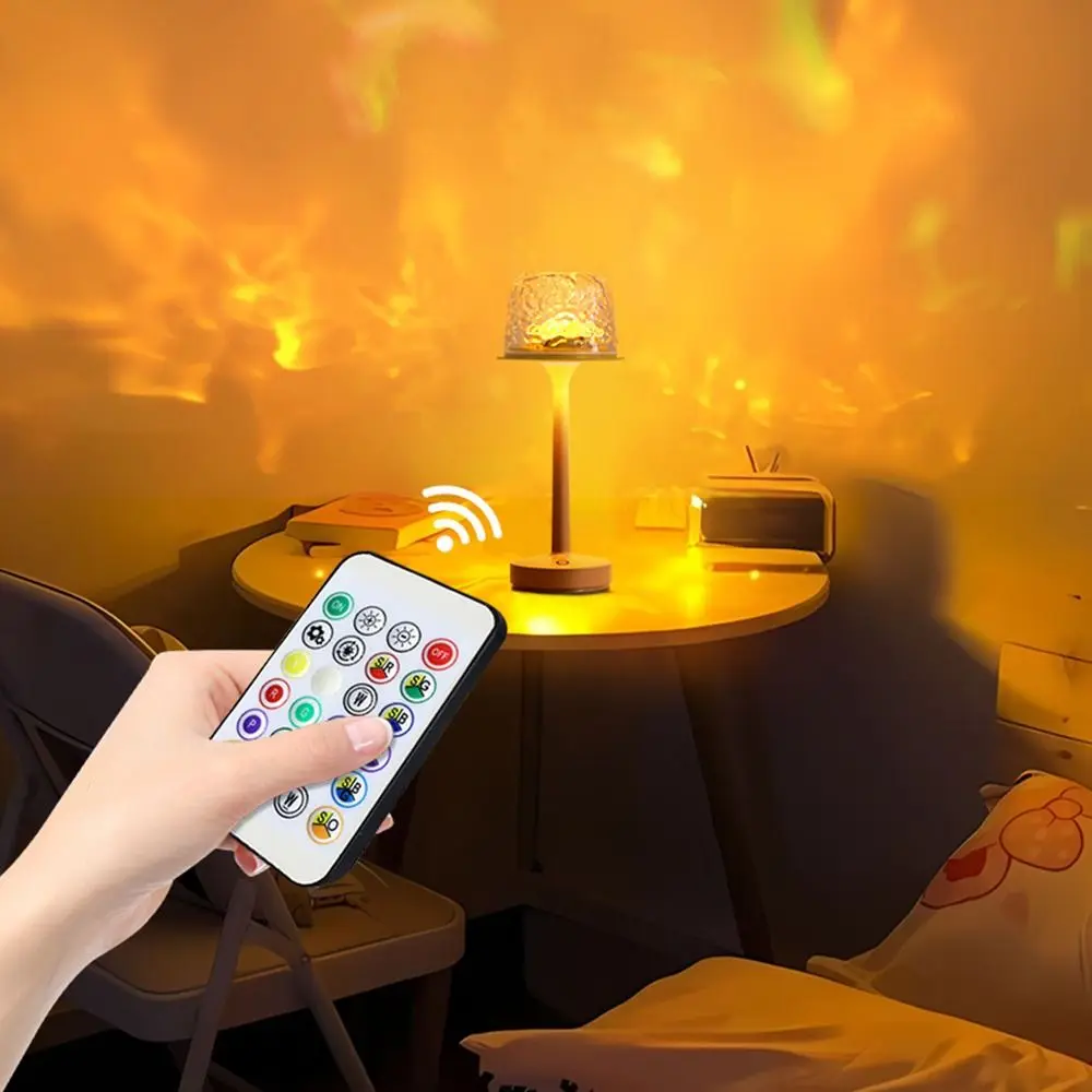 

High Footed LED Atmosphere Desk Lamp Romantic Touch/Remote Control Projection Night Light Non-slip Bottom RGB Color Changing