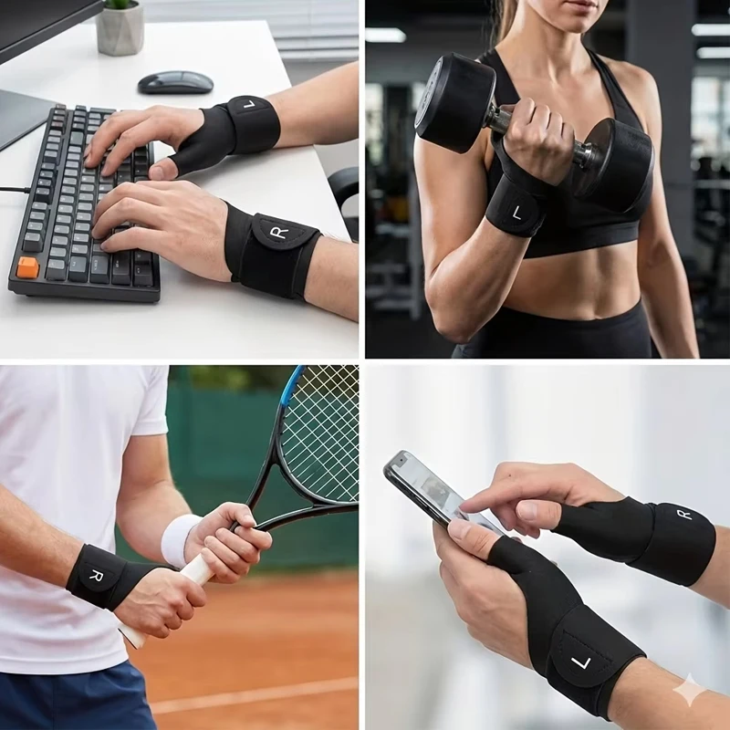 2pcs Adjustable Breathable Wrist Guard with Finger Stabilizer - Ergonomic Support, Suitable for Computer Typing and Repetitive image 6