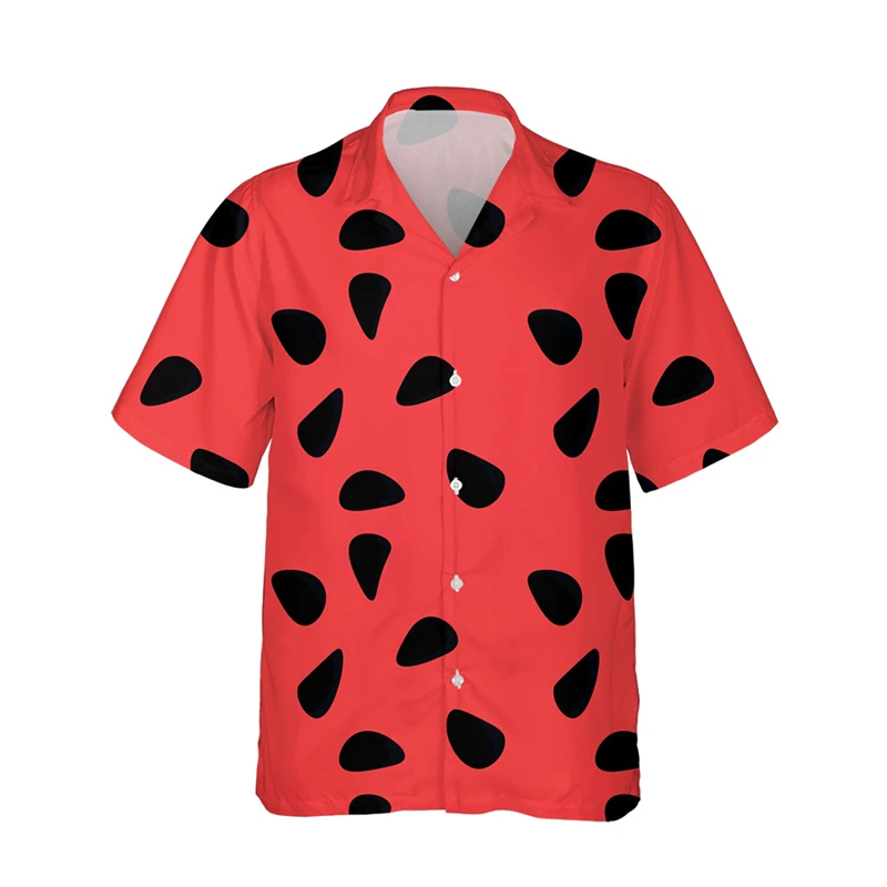 Lustige Wassermelonen-Druck-Hawaii-Hemden für Kinder, Jungenkleidung, kurzärmelig, modisch, Sommer, Strand, Kinder, Mädchen, Blusen, Knopf-Tops – Detail 4