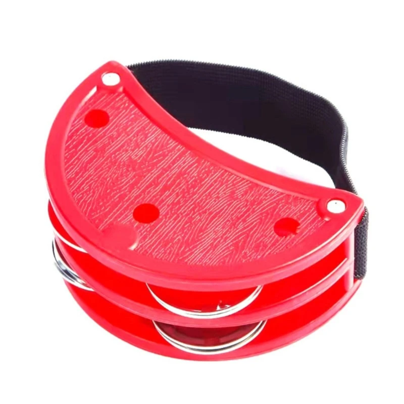 Foot Tambourine Orff Musical Instrument Half Moon Tambourine Foot Rattle Foot Bells Double Row Percussion Instrument