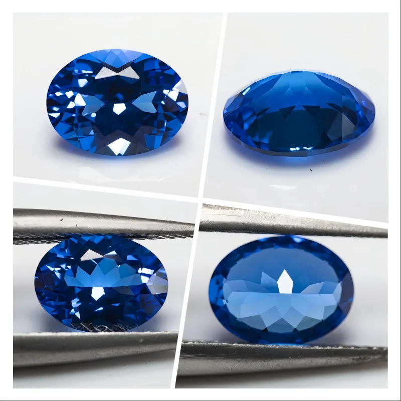 

L-Lab Grown Cobalt Spinel Loose Stone Oval Shape Blue Color Gemstone Beads for Jewelry Making Selectable AGL Certificatefor