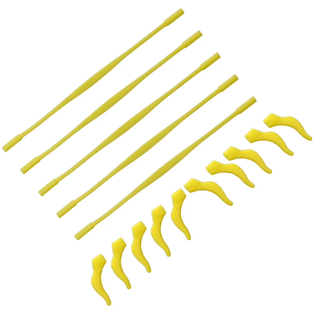 

5 set Anti-Slip Silicone Eyeglass Strap Eyewear Retainer Headband Sunglass Holder Cord Temple Tips Ear Hook Yellow Light