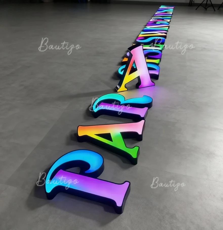 バー看板 RGB カスタムロゴ アドレサブルLEDチャンネル 3D文字 会社 ビジネス 壁面看板 広告 美容室 ネオン 理髪店