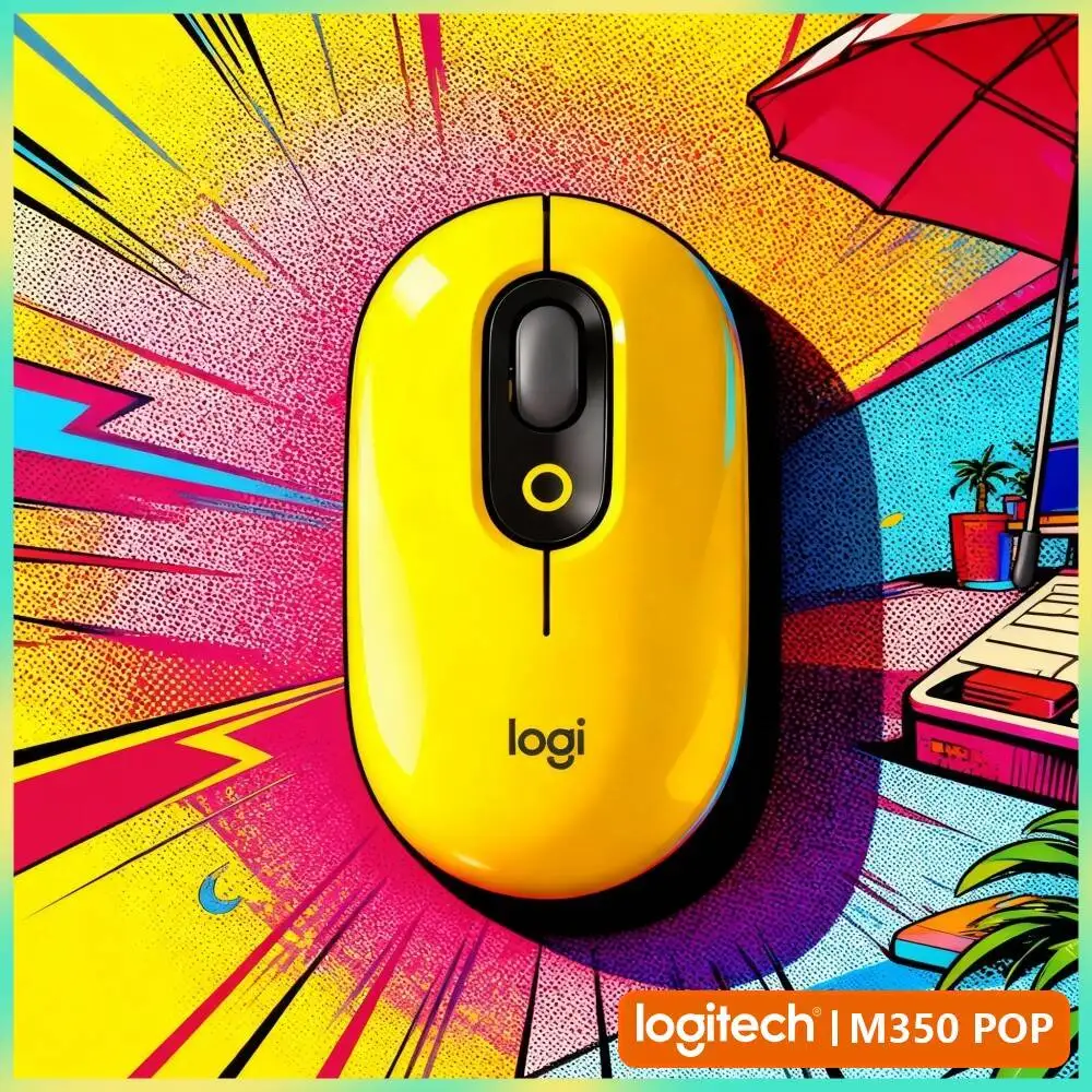 Wireless Logitech M350 POP Mouse 10m Connection Range Quiet Operation for Microsoft Surface Pro X and Laptop Go Compatibility