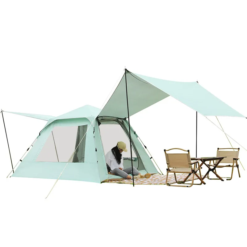 Integrated Full-Automatic Quick Opening Canopy Factory Wholesale Portable Thickened Rainproof Tent for Outdoor Camping Oxford