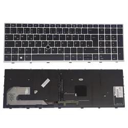 バックライト付きキーボード,hp elitebook,eu,ノートブック,czech,ドイツ,スイス,デンマーク,855, 850,g5,g6,zbook 15u,g5,g6,hpm17b7,新品