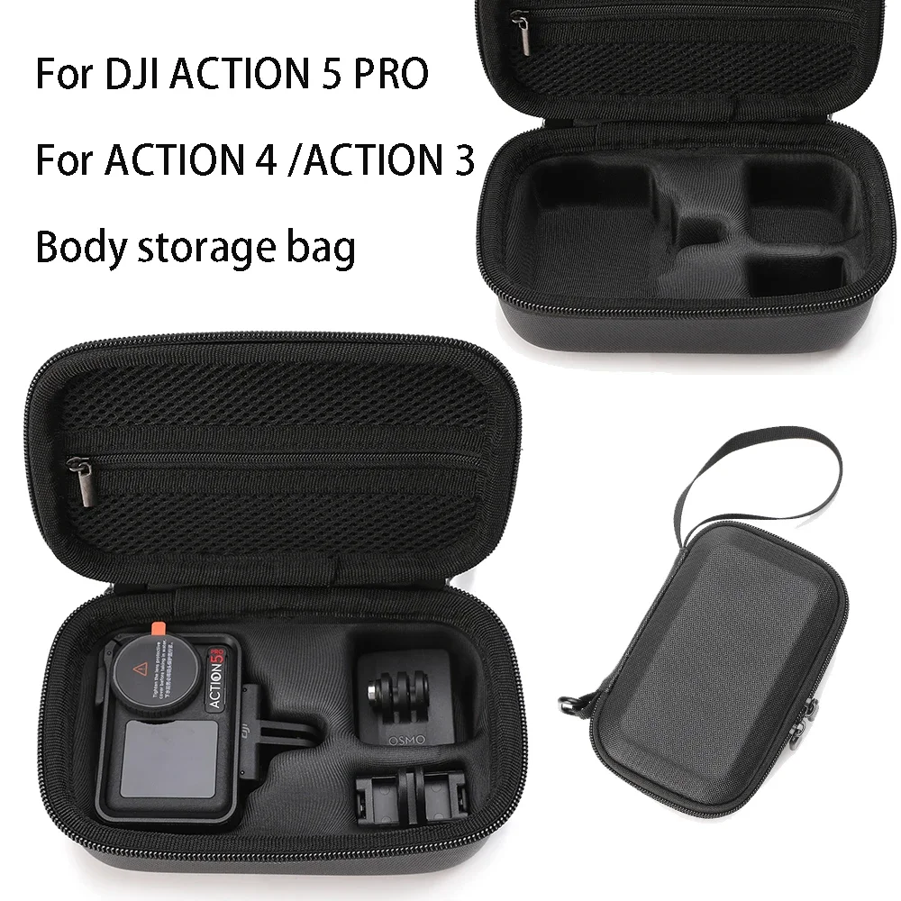 For ACTION 5 Pro Pouch For DJI ACTION 5 Pro /4/3 Stand-Alone Bag Action Camera For DJI ACTION 5 PRO Black Clutch