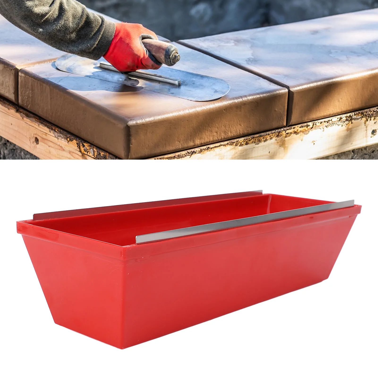 14 Inch Drywall Mud Pan with Sheared Edges ABS Plastic Plastering Mud Tray for Mixing Cement Mortar Putty Paint