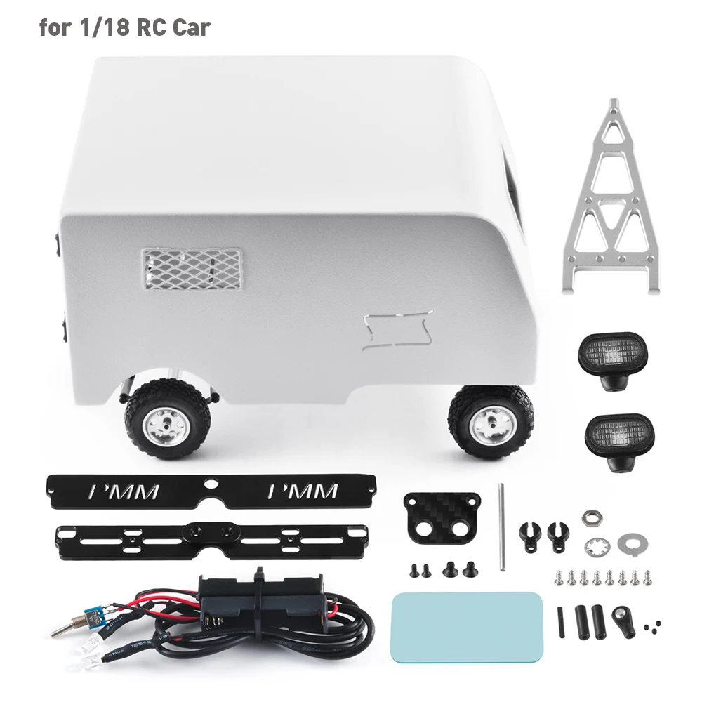 Mibidao simulação de metal rc engate montagem caixa funil reboque para 1/18 1/10 rc carro atualização peças acessórios