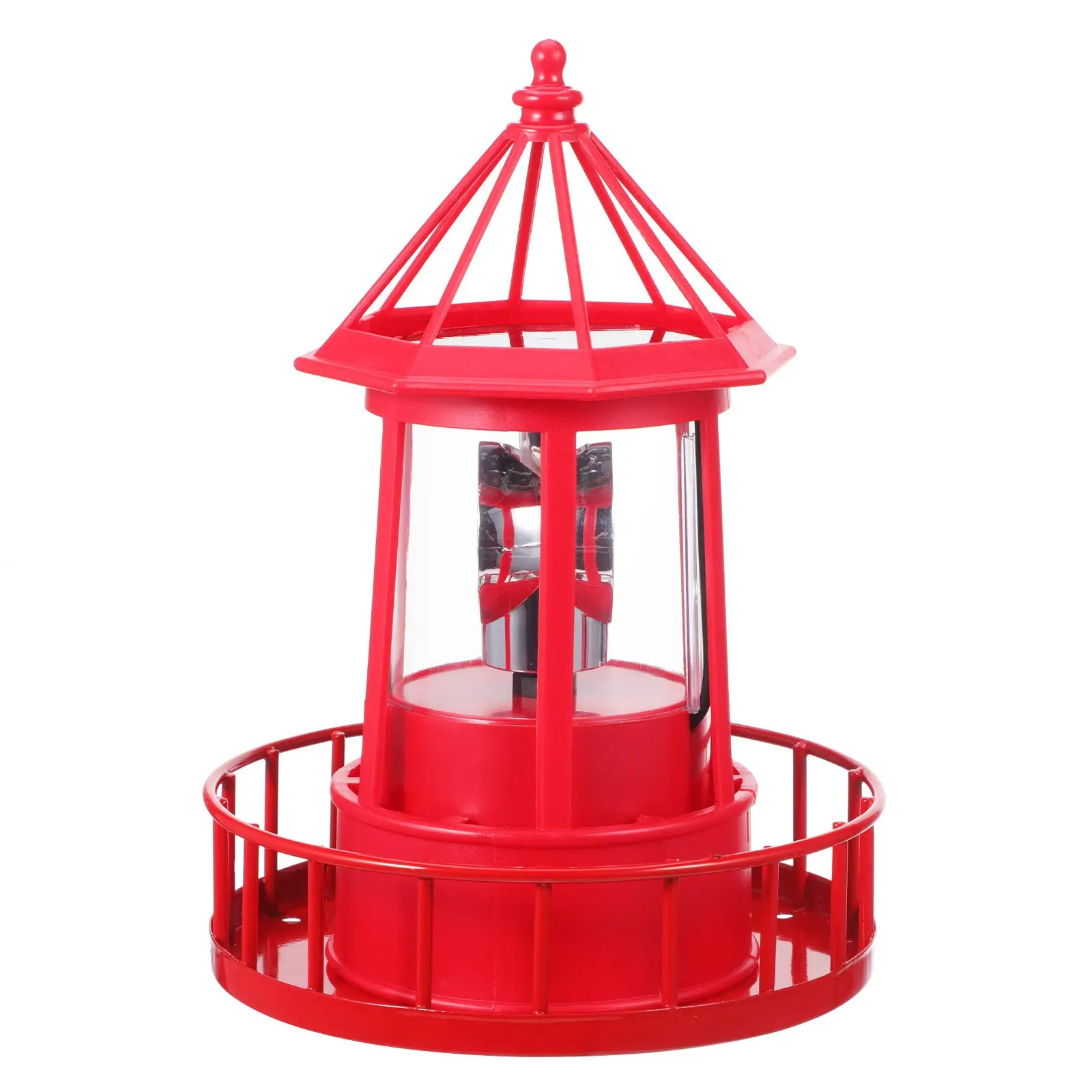 

Rotating Solar Garden Lighthouse Iron Decor Outdoor Waterproof Solar Powered Landscape Yard Light Rotating Lamp Lighthouse