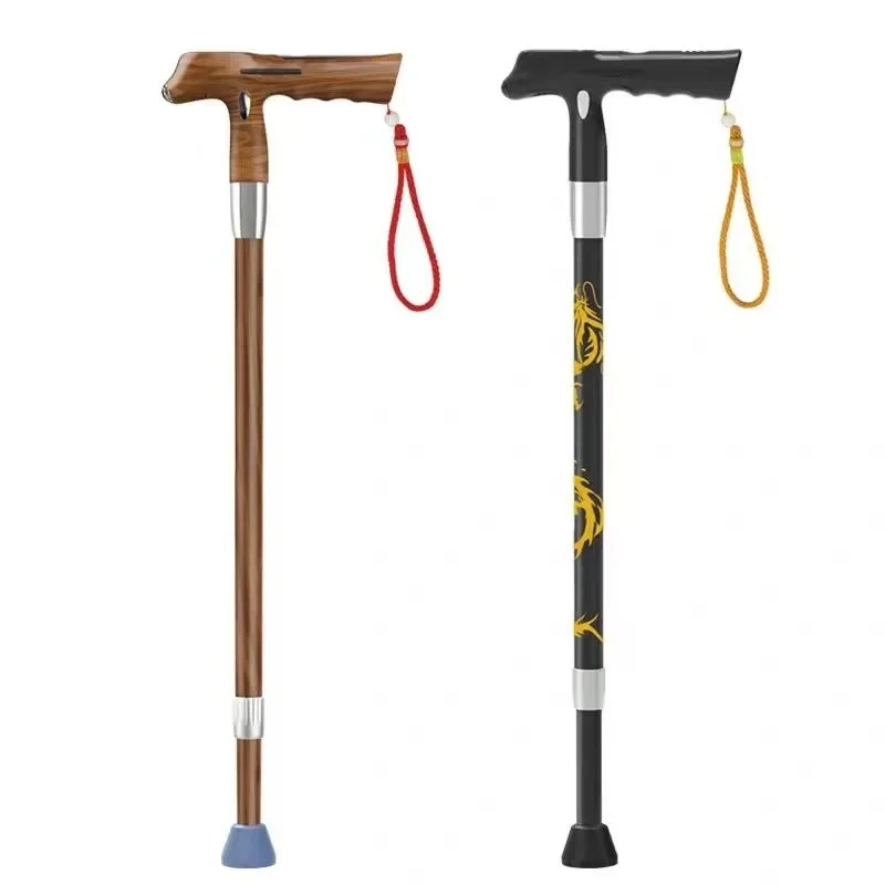 Smart elderly home call Carbon fiber multi-functional hiking four-legged mountaineering crutches