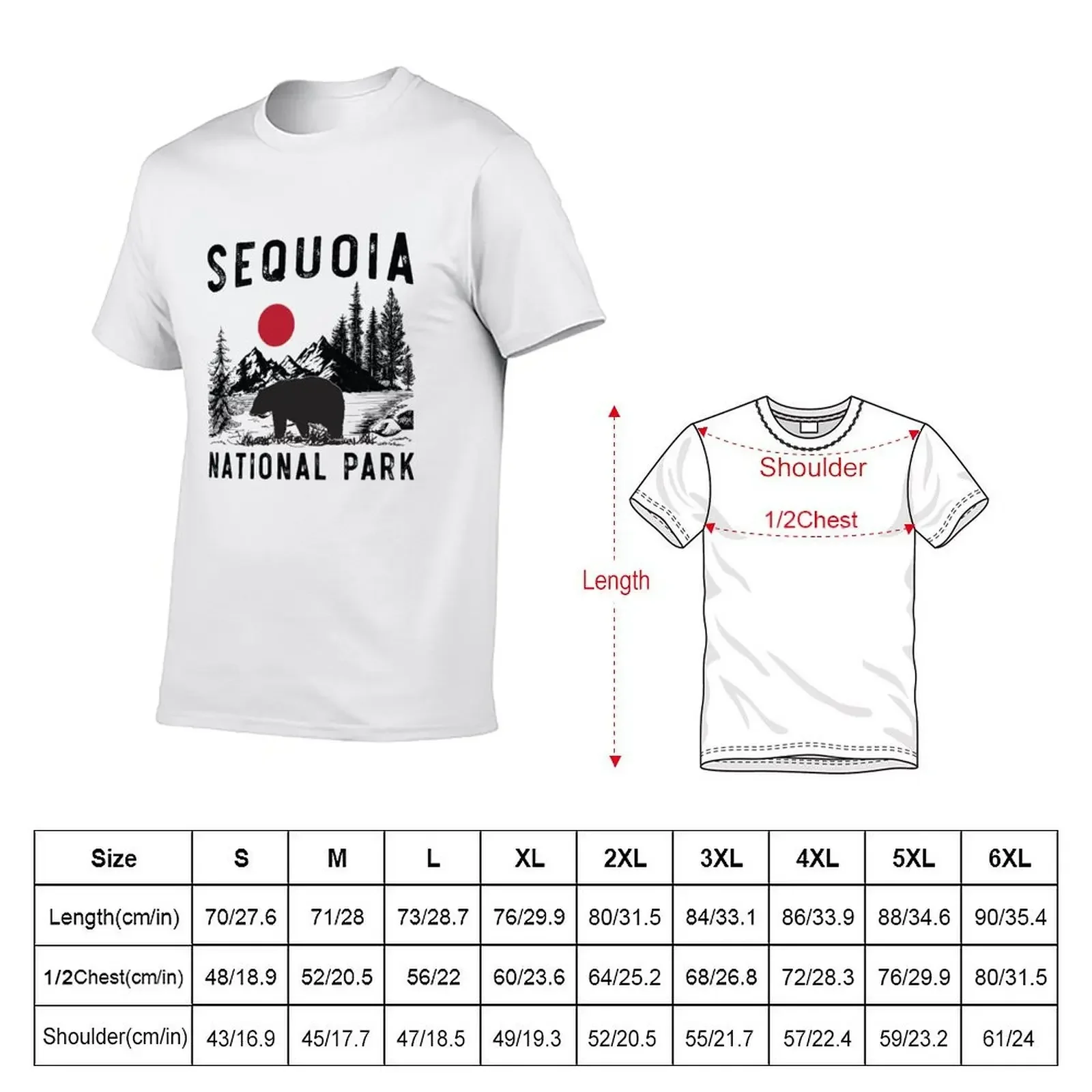 Vintage Sequoia National Park California Black Bear Souvenir T-Shirt boys whites customs plus size clothes tees men clothing