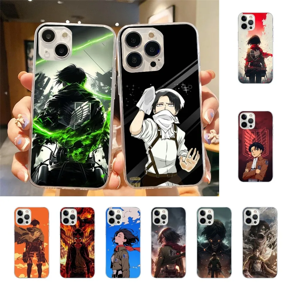 Anime A-Attack On T-Titan Phone Case For Iphone 15 11 13 14 Pro Max 7 8 Plus X Xr Xs Max 16pro 12mini Transparent Cover