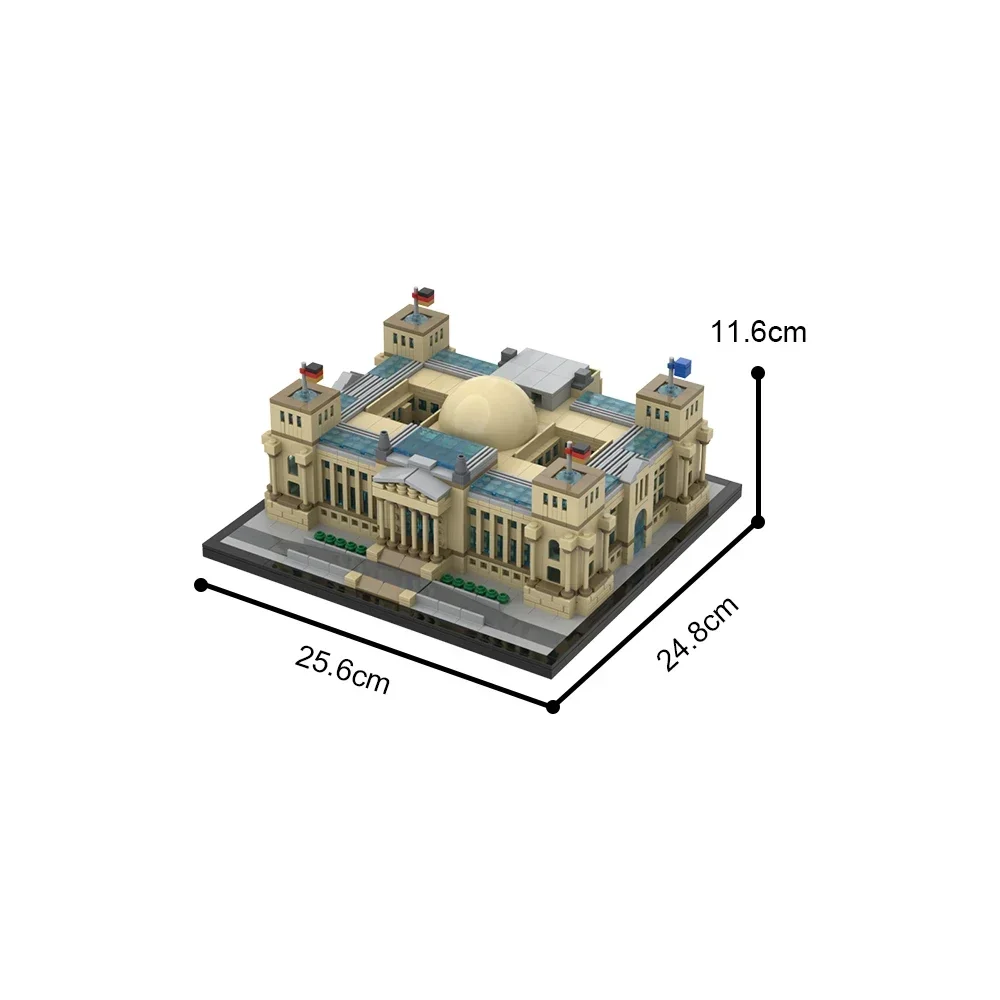 Moc Germany ห้องประชุม Reichstag-เบอร์ลินชุดบล็อกตัวต่ออิฐ EDIFICE สถาปัตยกรรมของเล่นสำหรับของขวัญวันเกิดสำหรับเด็ก