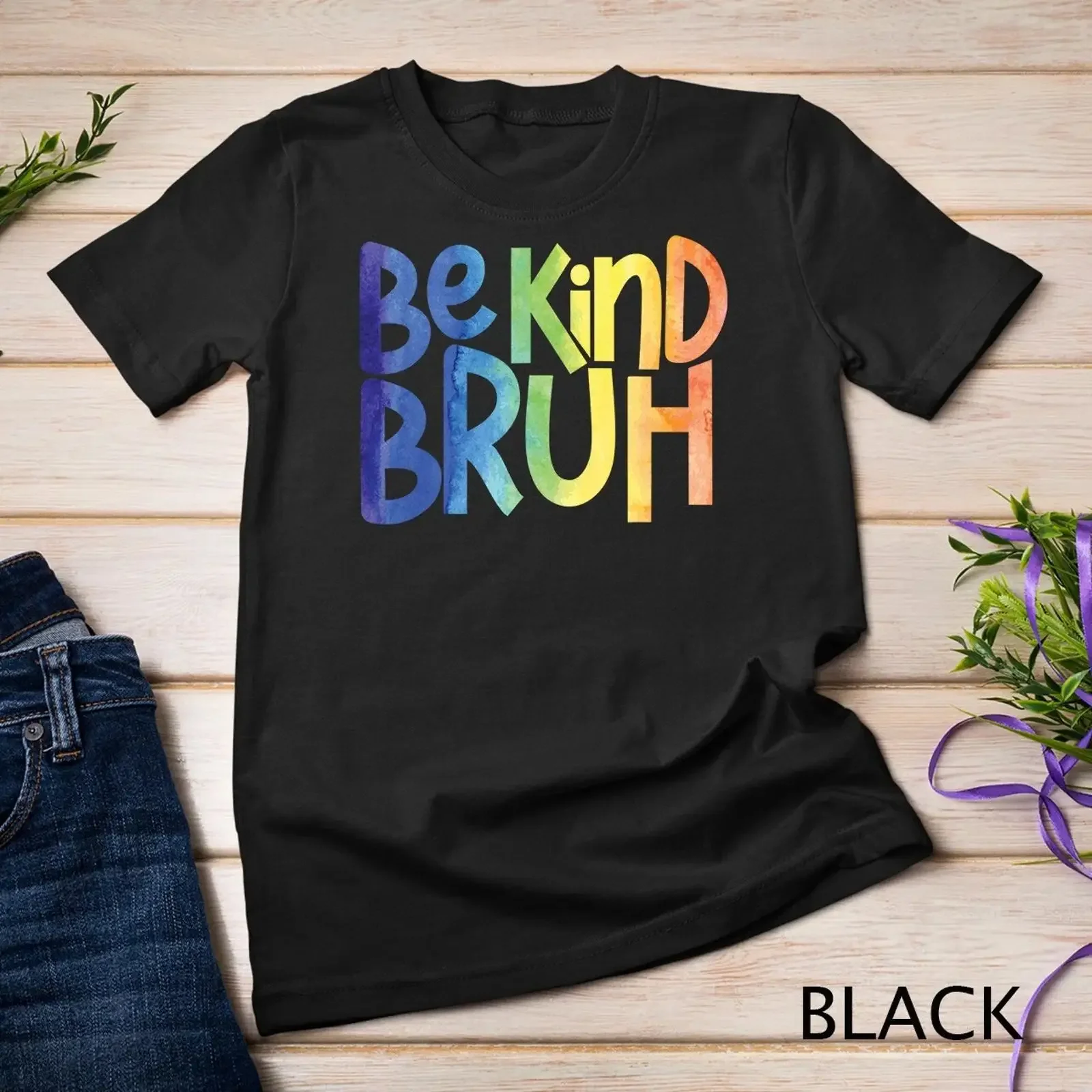T-shirt coloré Be Kind Bruh, anti-pression scolaire, gentillesse, Orange, Day of Unity, vintage, vêtements de créateur, mode légèrement décontractée