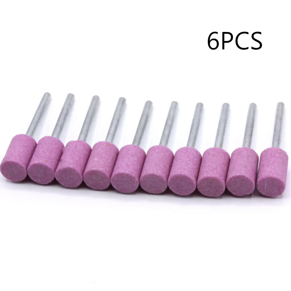 High quality Abrasive Mounted Stone 3mm Shank High hardness Pink Rotary Tool 6PCS Abrasive Mounted Grind Stone