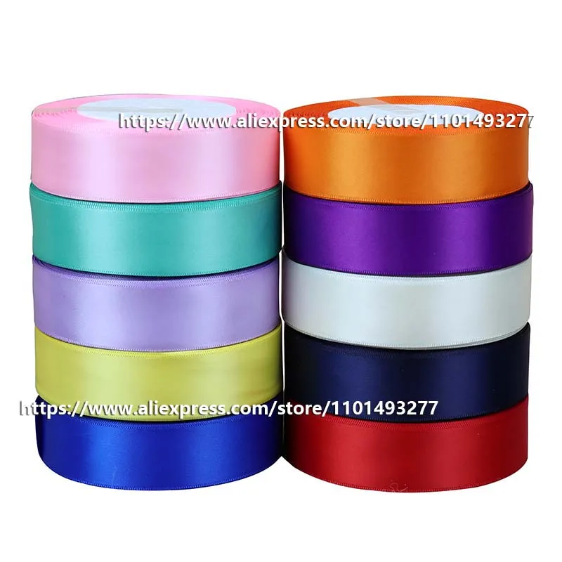 20 Yards/roll Double Face Satin Ribbon Polyester Ribbon Tape For DIY Bows Gifts Wedding Christmas Decoration 9/16/25/38/50mm