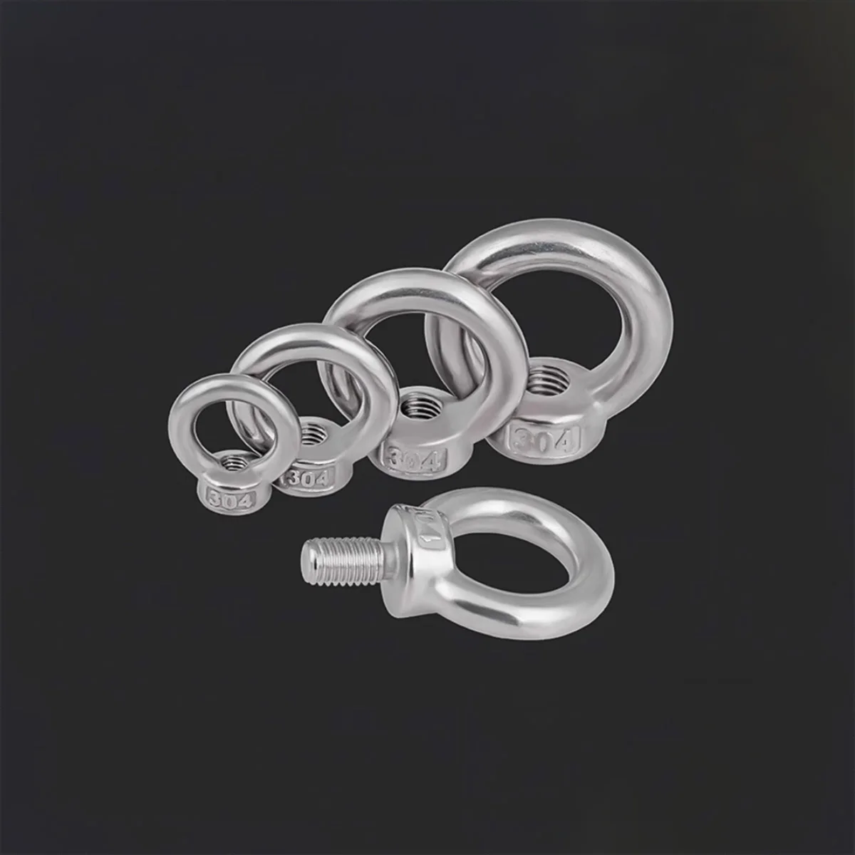 304 Stainless Steel Lifting Ring Nut / Circular Screw Cap Triangular Ring Hand  Nut  Fastener M3M4M8M12-M24