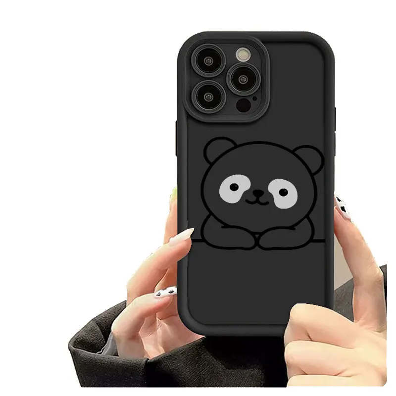 Animal Panda Fasion Phone Case for iPhone 16 Pro Max Plus All-inclusive Anti-drop Soft Silicone Cover Shockproof Coque Shell