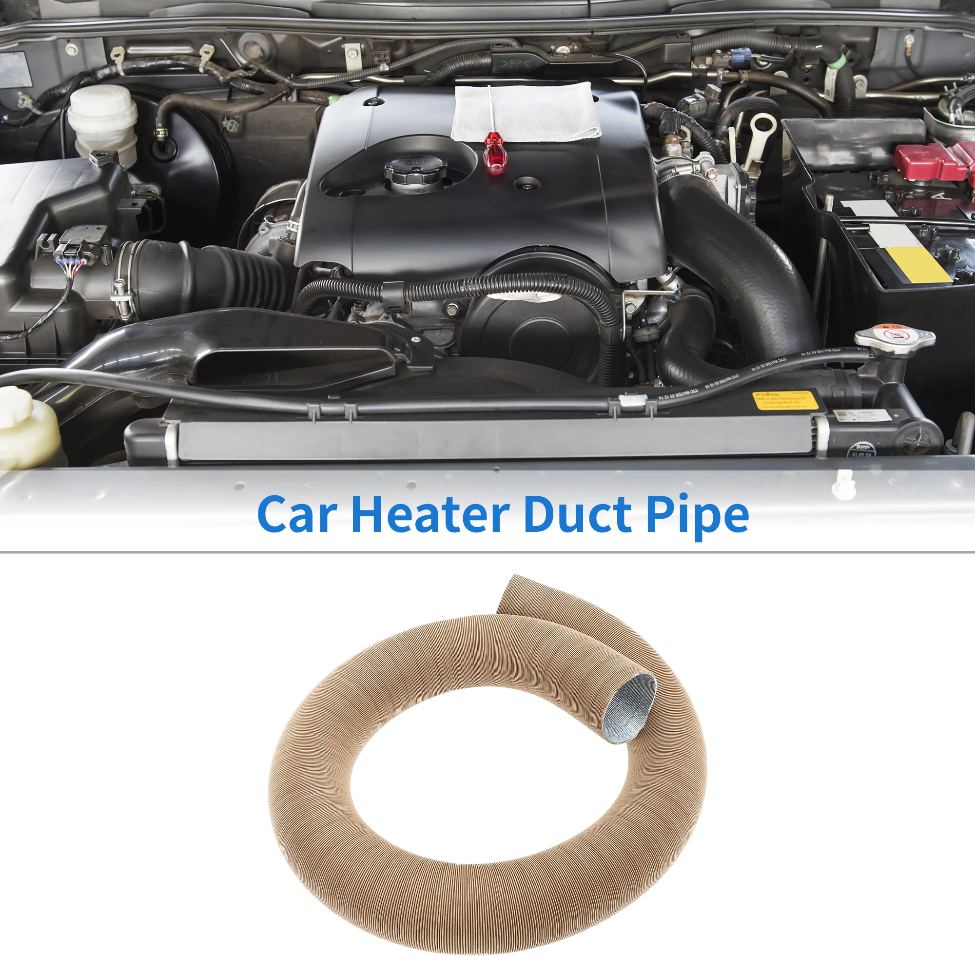 

UXCELL Car Heater Duct Pipe Warm Air Ducting Hose 60mm ID 200cm Max L Aluminum Foil 1Pc