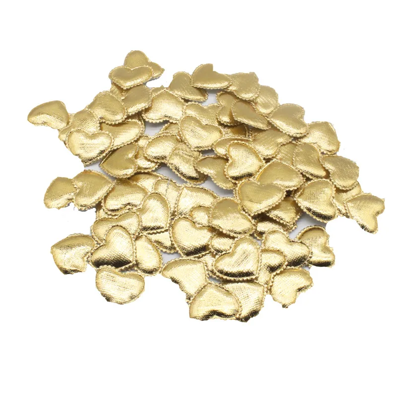 100Pcs 35mm Romantic Sponge Satin Fabric Heart Petals Wedding Confetti Table DIY Gold Silver Cloth Party Valentine Decorations