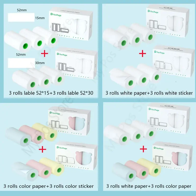 Peripage A6 самоклеящаяся термобумага, наклейка, цветная этикетка, бумага, прозрачная фотобумага, бумага, печать для фотопринтера Poooli Papeang
