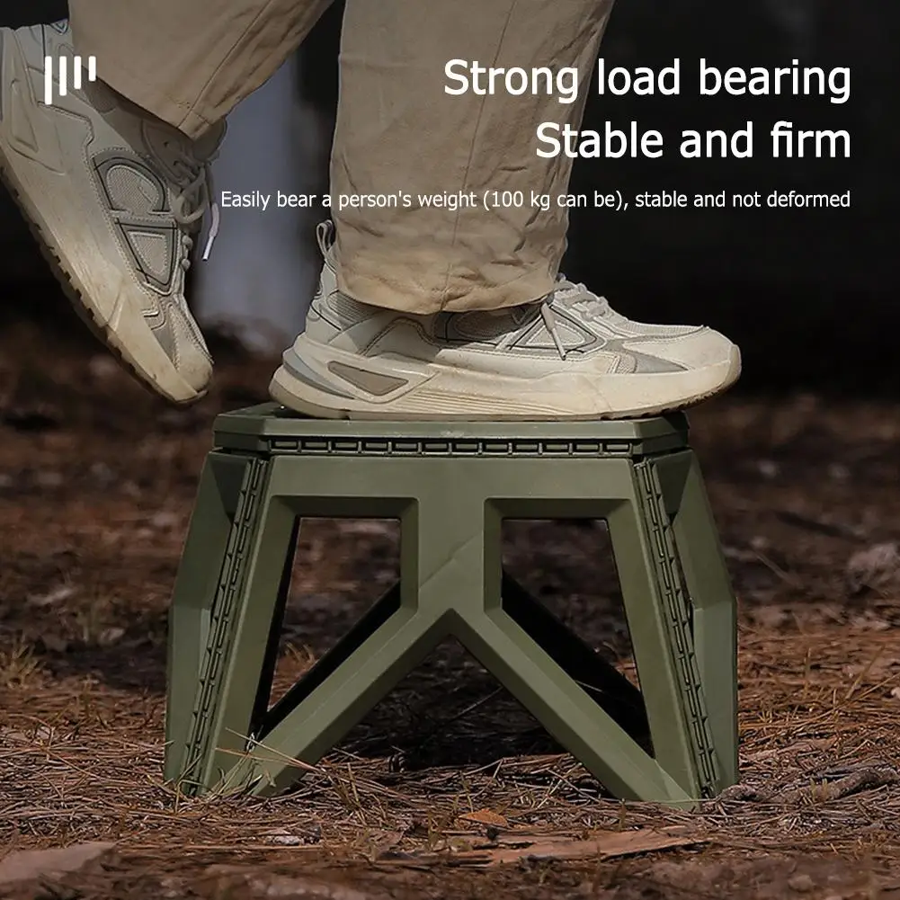 Plastic Stool Men Camping Stool Outdoor Portable Folding Stool High Load-bearing Handle Design Fishing Stool Square Stool Maza