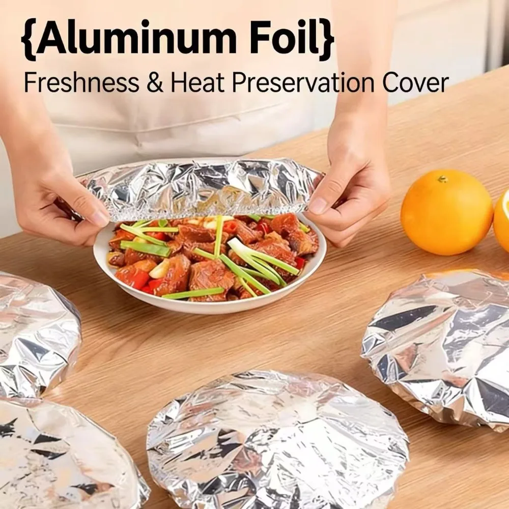 10-50pcs Reusable Aluminum Foil Bowl Cover Heat Insulation And Heat Preservation Food Grade Oven Takeaway Picnic