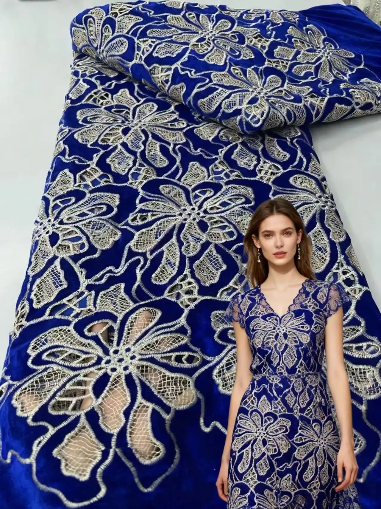 

Fashion African Velvet Lace Fabrics 2026 High Quality Women Party Women Embroidery Nigerian French Lace Materials For Wedding