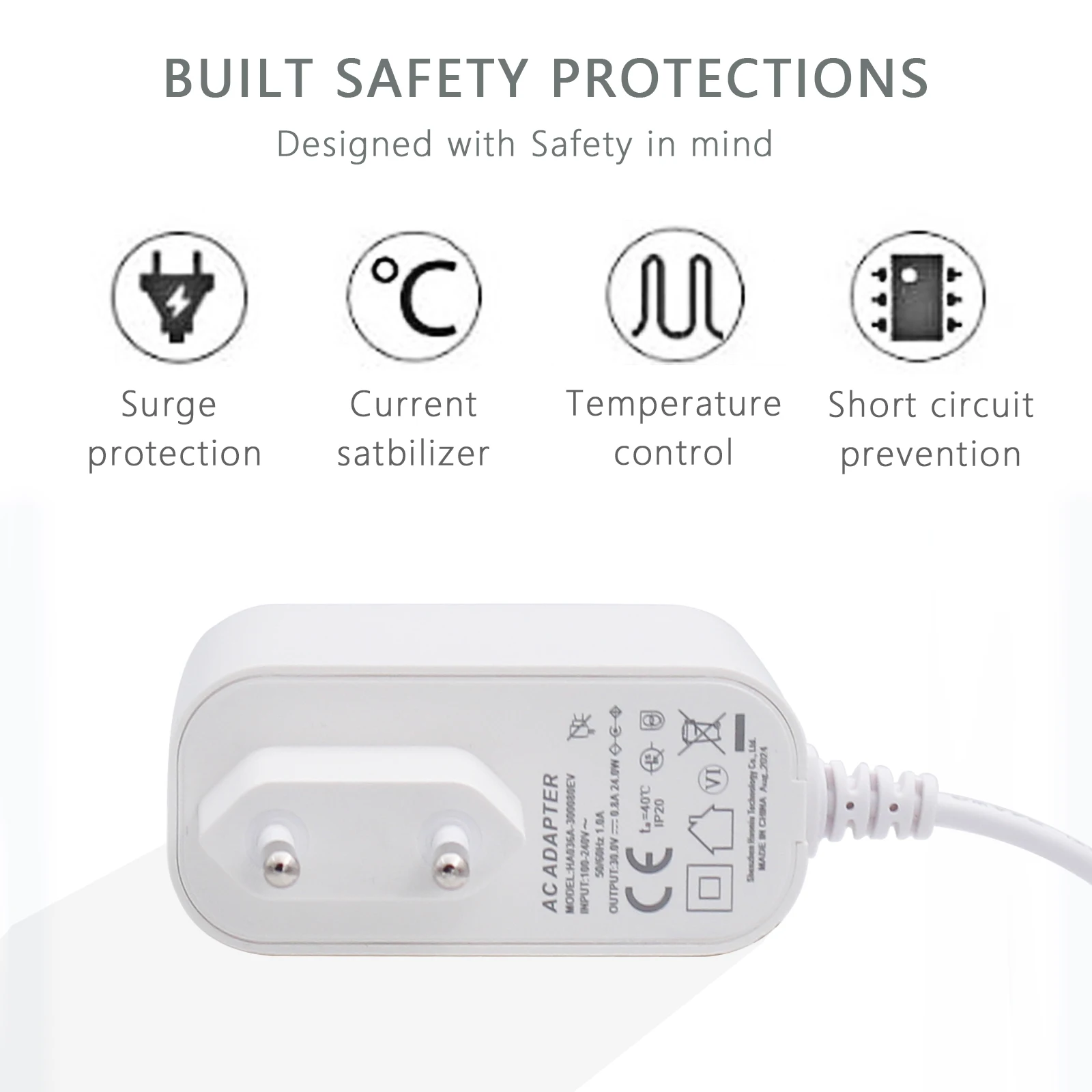 Adapter For Dreame V11,V11 SE, V12,V12 pro,T20,T20 Pro,R10 Pro Vacuum Cleaner Power Adapter with EU Plug Battery Charger(White)