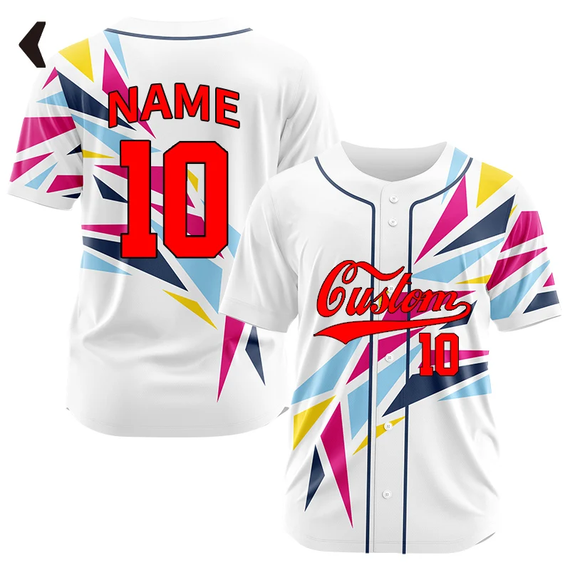 

Customizable Baseball Jersey Spirit Team Uniform Print Personal Name Number Hip Hop Sportswear Baseball T-shirt Men/Women/Kids