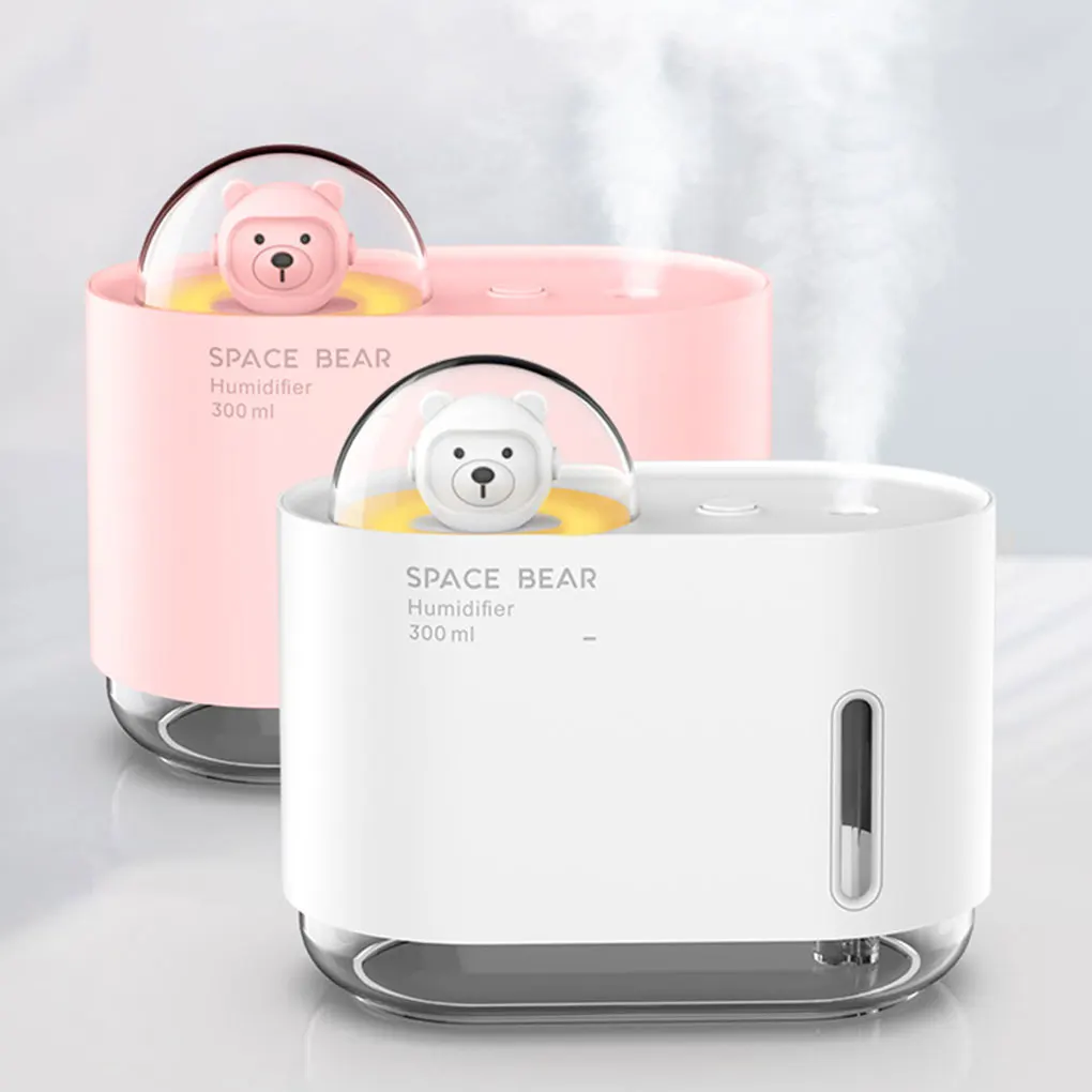 300ML USB Cartoon Space Bear umidificatore portatile incenso Maker Mini Desktop Air atomizzazione umidificatore spruzzatore silenzioso per uso domestico