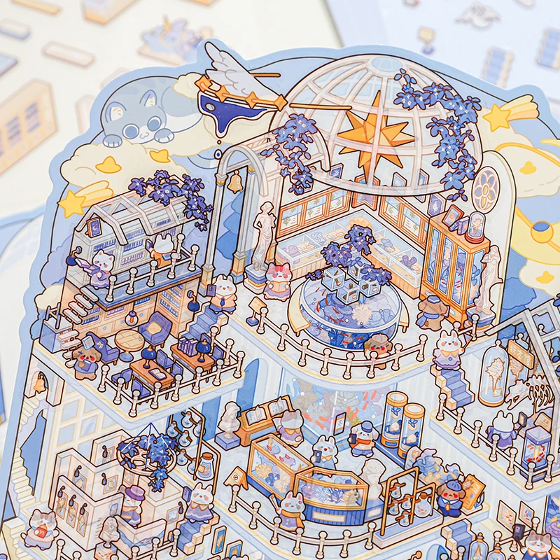 

Kawaii ﻿ ﻿ ﻿ Art Castle3D Cabin Scene Stickers Landscape Stickers DIY Pocket Cabin Scene Festival HolidayChildren gifts