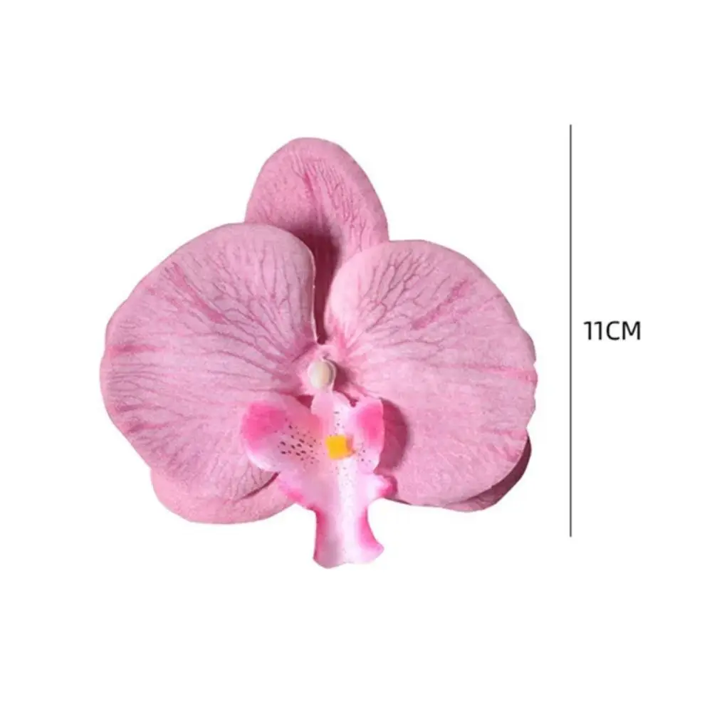 DIY Phalaenopsis Flower Head 11cm Handmade Artificial Orchid Flowers Wedding Christmas Decoration Lovely Headwear Accessories