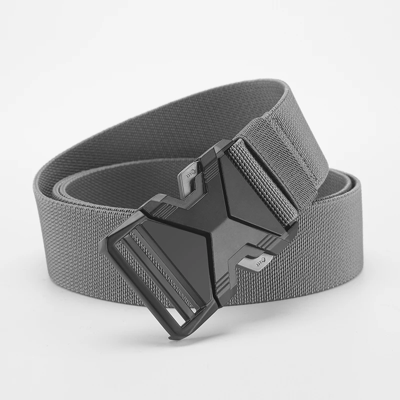 2pcs New Men's Automatic Buckle Canvas Belt Simple Outdoor Casual Woven Elastic Belt image 6